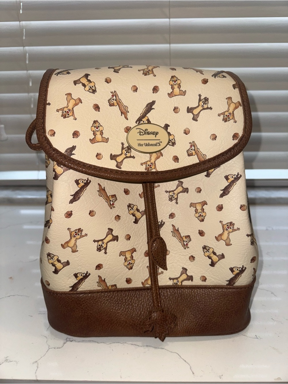 Loungefly Chip 'n' Dale Cream and Brown Mini Backpack